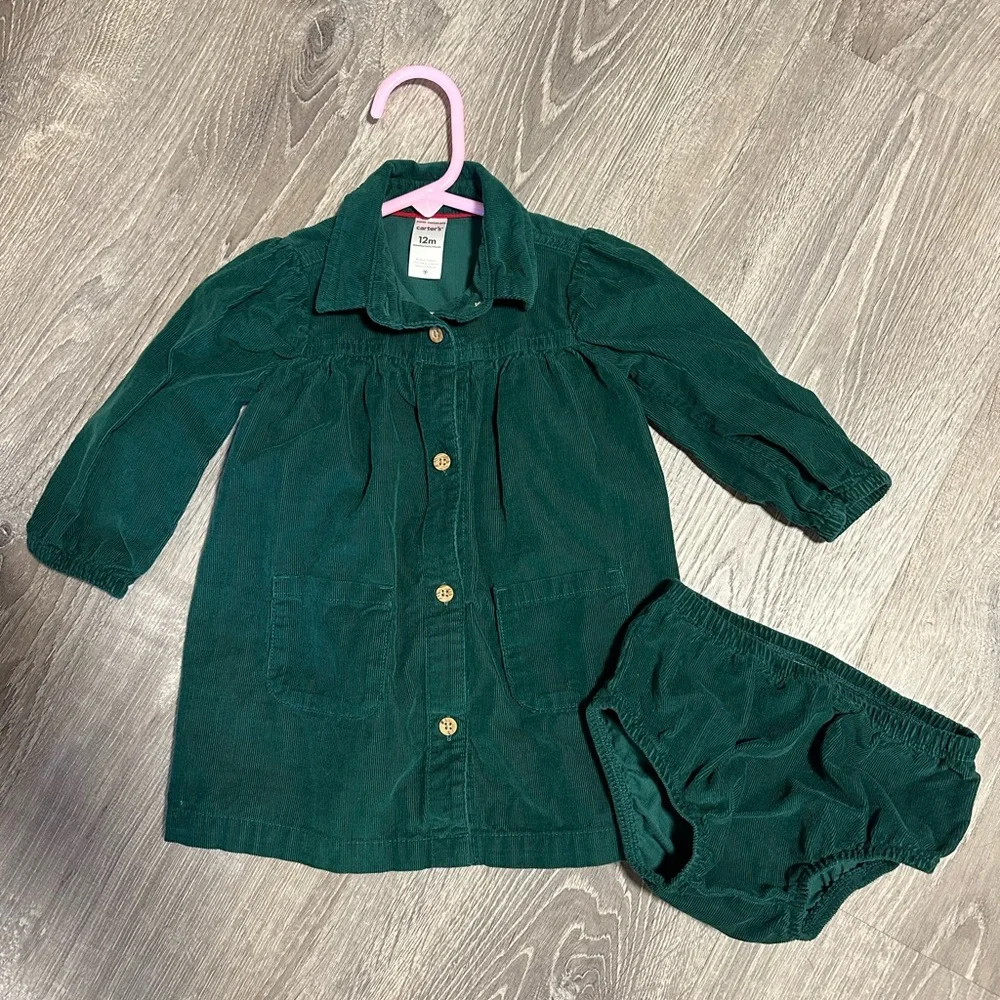 Green Carter’s Dress, 12mo Christmas outfit